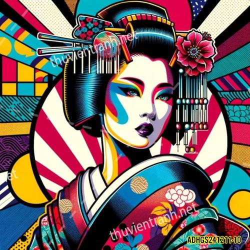 Tranh dán tường hoa cô gái Geisha Nhật Bản-ADHGS241211-10 - Kết quả tìm kiếm tranh tường